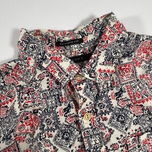 Sean John Mens XL MultiColor Tailored Fit Button Down Shirt Long Sleeve Abstract